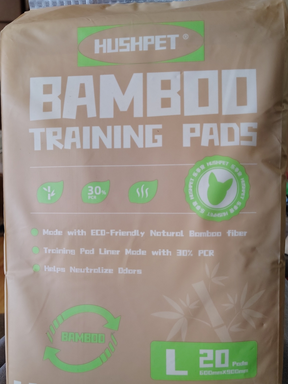 Bamboo Training Pads - Large, Brown